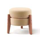 Puff Frapê Linho Bege 47 Cm