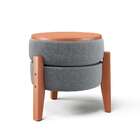 Puff Frapê Linho Cinza 47 Cm