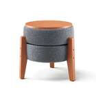 Puff Frapê Linho Cinza 47 Cm