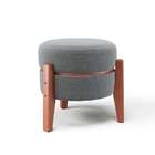 Puff Frapê Linho Cinza 47 Cm