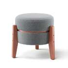 Puff Frapê Linho Cinza 47 Cm