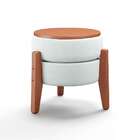 Puff Frapê Linho Cru 47 Cm