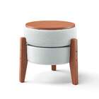 Puff Frapê Linho Cru 47 Cm