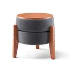 Puff Frapê Linho Grafite 47 Cm