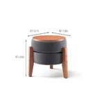 Puff Frapê Linho Grafite 47 Cm