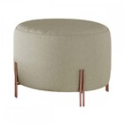 Puff Girassol Cobre/linho Bege - Mais Decor