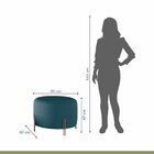 Puff Girassol Mais Decor Cobre/linho Jeans Azul