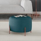 Puff Girassol Mais Decor Cobre/linho Jeans Azul