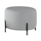 Puff Girassol Mais Decor Preto/linho Cinza