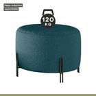 Puff Girassol Mais Decor Preto/linho Jeans Azul