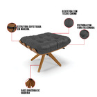 Puff Giratório Costela Corino Base Madeira Ma30 - D'rossi - P