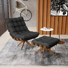 Puff Giratório Costela Corino Base Madeira Ma30 - D'rossi - P