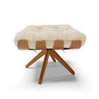 Puff Giratório Costela Linho Base Madeira Ma25 - D'rossi - A3