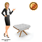 Puff Giratório Costela Linho Base Madeira Ma30 - D'rossi - A0