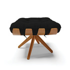 Puff Giratório Costela Linho Base Madeira Ma30 - D'rossi - A7