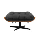 Puff Giratório Costela Suede Base Giratória Preto - D'rossi -