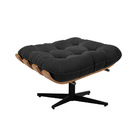 Puff Giratório Costela Suede Base Giratória Preto - D'rossi -