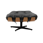 Puff Giratório Costela Suede Base Giratória Preto - D'rossi -