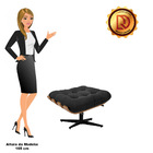 Puff Giratório Costela Suede Base Giratória Preto - D'rossi -