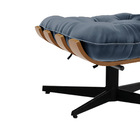 Puff Giratório Costela Suede Base Giratória Preto - D'rossi -