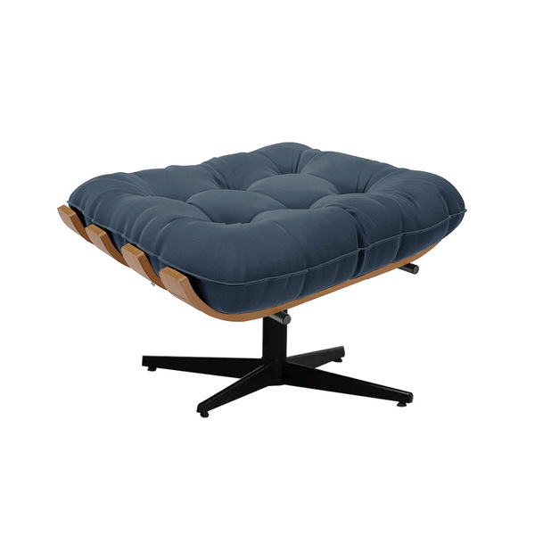 Puff Giratório Costela Suede Base Giratória Preto - D'rossi -