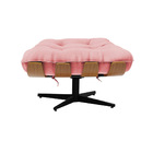 Puff Giratório Costela Suede Base Giratória Preto - D'rossi -