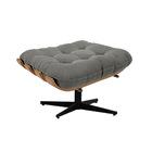 Puff Giratório Costela Suede Base Giratória Preto - D'rossi -