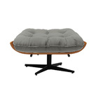 Puff Giratório Costela Suede Base Giratória Preto - D'rossi -