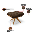 Puff Giratório Costela Suede Base Madeira Ma30 - D'rossi - Ma