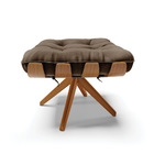 Puff Giratório Costela Suede Base Madeira Ma30 - D'rossi - Ma