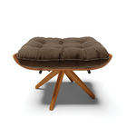 Puff Giratório Costela Suede Base Madeira Ma30 - D'rossi - Ma