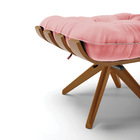 Puff Giratório Costela Suede Base Madeira Ma30 - D'rossi - Ro