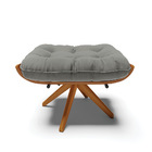 Puff Giratório Costela Suede Grafite Base Madeira Ma30 - D'ro