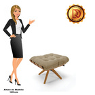 Puff Giratório Costela Suede Marrom Rato Base Madeira Ma30 -