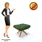 Puff Giratório Costela Suede Verde Base Madeira Ma30 - D'rossi