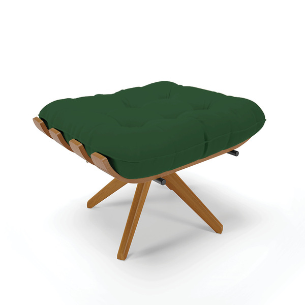 Puff Giratório Costela Veludo Base Madeira Ma30 - D'rossi - V