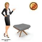 Puff Giratório Costela Veludo Grafite A131 Luxo Base Madeira