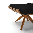 Puff Giratório Costela Veludo Luxo Base Madeira Ma25 - D'ross