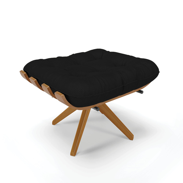 Puff Giratório Costela Veludo Luxo Base Madeira Ma25 - D'ross