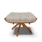 Puff Giratório Costela Veludo Luxo Base Madeira Ma30 - D'ross