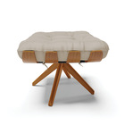 Puff Giratório Costela Veludo Luxo Base Madeira Ma30 - D'ross