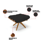 Puff Giratório Costela Veludo Preto Base Madeira Ma30 - D'ros