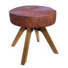 Puff Giratório Julia Corano Nozes Base Madeira Mm35 D'rossi