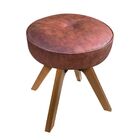 Puff Giratório Julia Corano Nozes Base Madeira Mm35 D'rossi