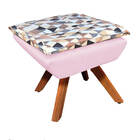 Puff Giratório Opala Composê D87 Com Suede Base Madeira Mm30