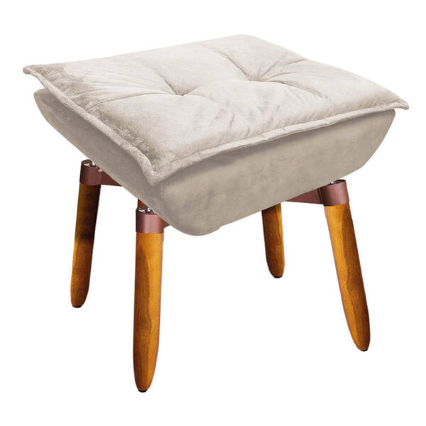 Puff Giratório Opala Suede Base Pés Palito 25 Cm - D'rossi -