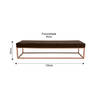 Puff Giulia 100cm Sfn Veludo Marrom Requadro Bronze