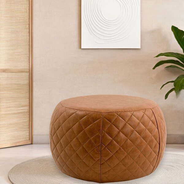 Puff Golf Matelassê Corano 42cm X 70cm Moca Marrom