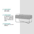 Puff Grande Cinza Com Bandeja Tubos Cromados Carraro