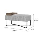 Puff Grande Cinza Com Bandeja Tubos Pretos Carraro